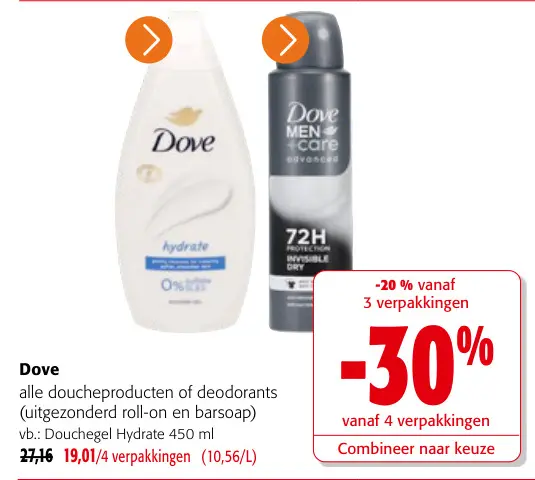 Promotie: Alle doucheproducten of deodorants (uitgezonderd roll-on en barsoap)