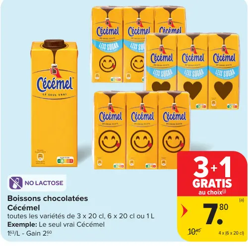 Offre: Boissons chocolatées Cécémel