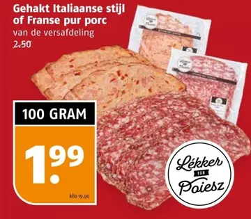 Aanbieding: Gehakt Italiaanse stijl of Franse pur porc