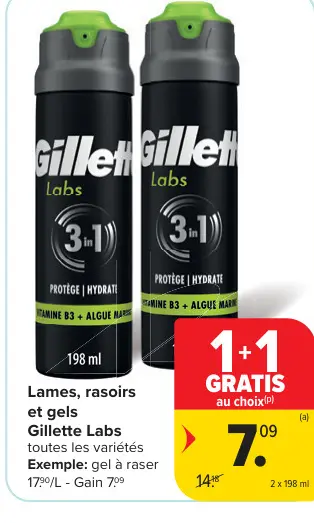 Offre: Lames, rasoirs et gels