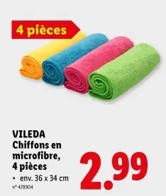 Offre: Chiffons en microfibre, 4 pièces