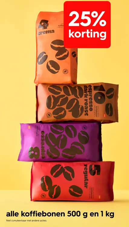 Promotie: Alle koffiebonen 500 g en 1 kg