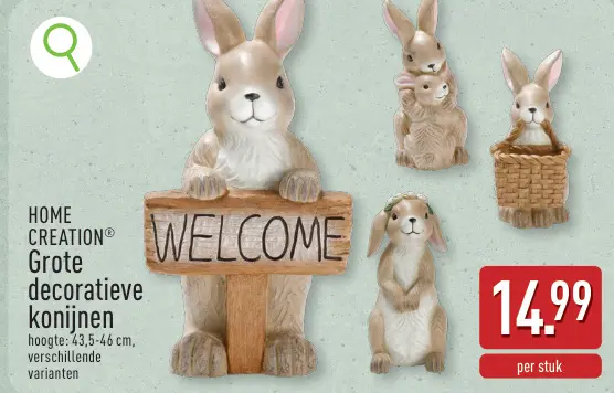Promotie: Grote decoratieve konijnen