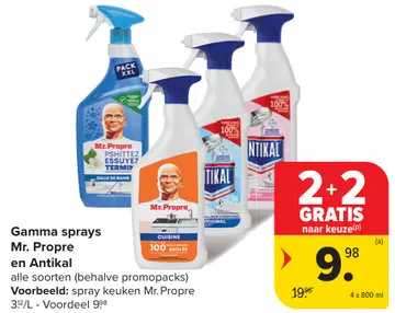 Aanbieding: Gamma sprays Mr. Propre en Antikal