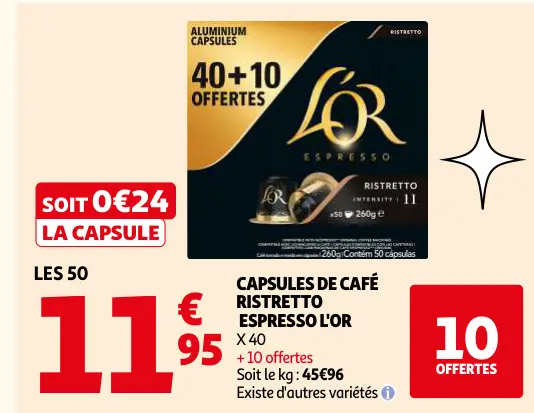 Promotie: Capsules de café ristretto espresso
