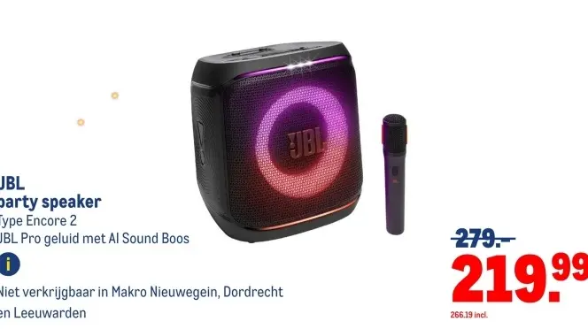 Aanbieding: JBL party speaker Type Encore 2