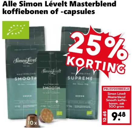 Aanbieding: Masterblend koffiebonen of -capsules