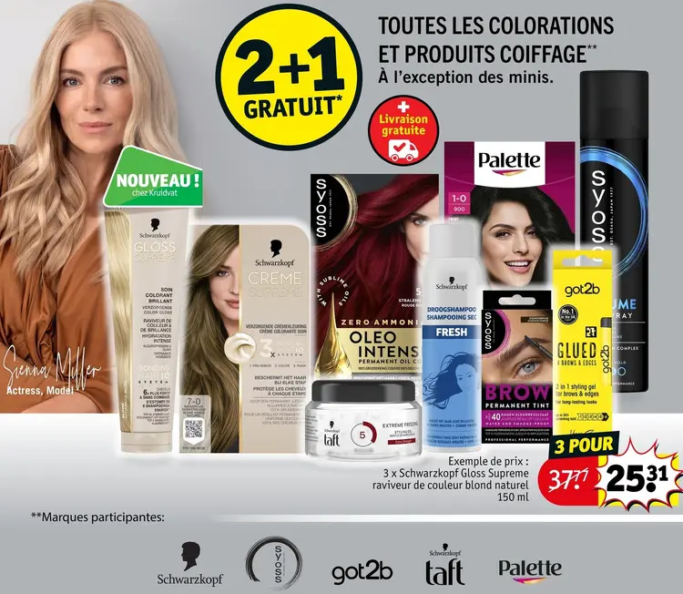 Offre: Colorations et produits coiffage