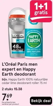 Aanbieding: L'Oréal Paris men expert en Happy Earth deodorant