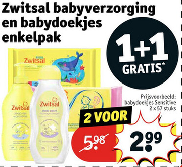 Aanbieding: Zwitsal babydoekjes Sensitive