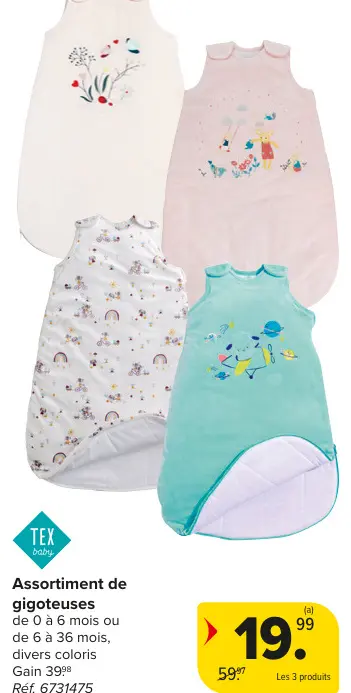 Offre: Assortiment de gigoteuses