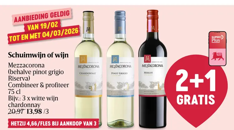Promotie: Schuimwijn of wijn Mezzacorona