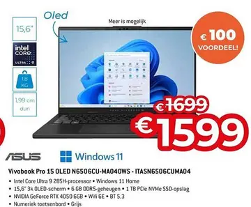 Aanbieding: Vivobook Pro 15 OLED N6506CU-MA040WS - ITASN6