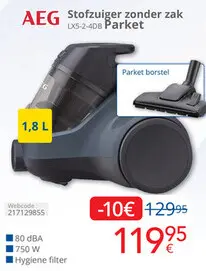 Promotie: Stofzuiger zonder zak LX5-2-4DB Parket