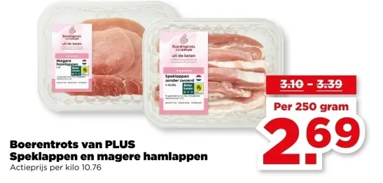 Boerentrots van PLUS Speklappen en magere ham