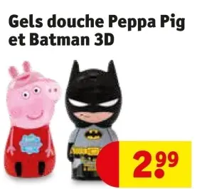 Offre: Gels douche Peppa Pig et Batman 3D