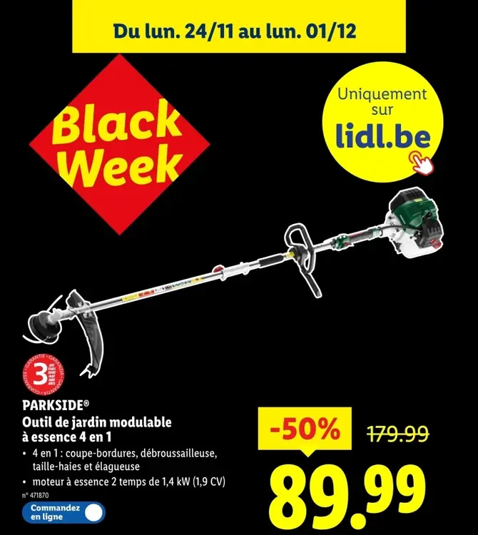 Offre: Outil de jardin modulable à essence 4 en 1