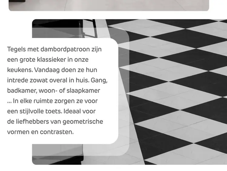 Promotie: Tegels met dambordpatroon