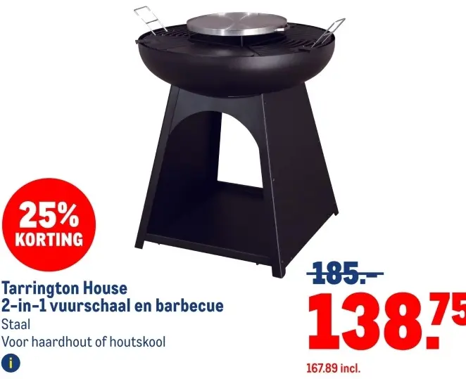 Aanbieding: 2-in-1 vuurschaal en barbecue