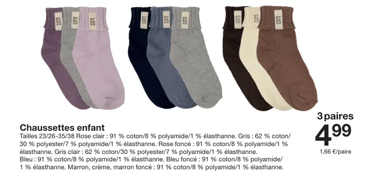 Offre: Chaussettes enfant