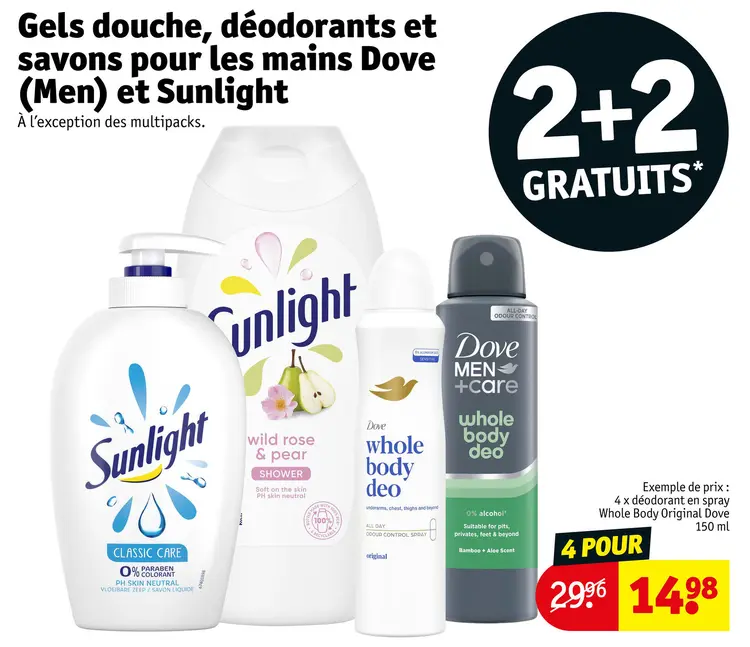 Offre: Gels douche, déodorants et savons pour les mains