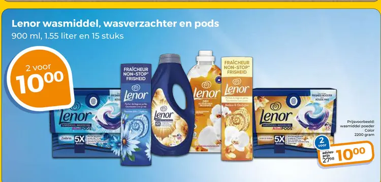 Aanbieding: wasmiddel, wasverzachter en pods