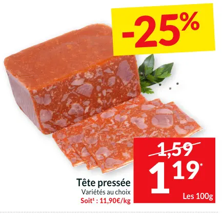 Offre: Tête pressée