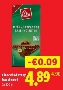 Aanbieding: Chocoladereep hazelnoot