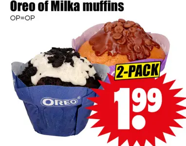 Aanbieding: Oreo of Milka muffins