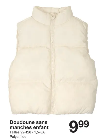 Offre: Doudoune sans manches enfant