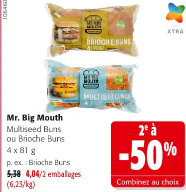 Offre: Multiseed Buns ou Brioche Buns
