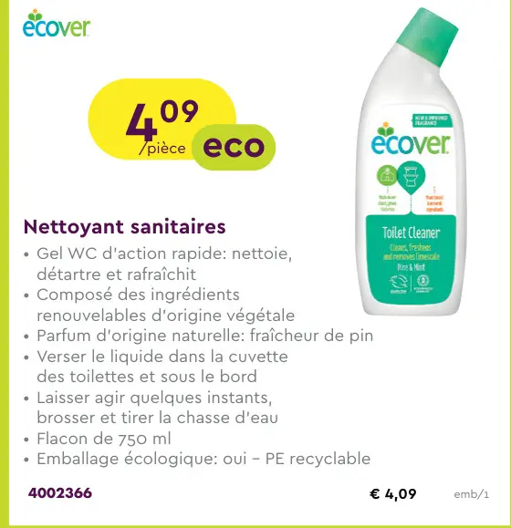 Offre: Nettoyant sanitaires