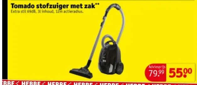 Aanbieding: Tomado stofzuiger met zak