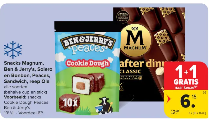 Promotie: Snacks Magnum, Ben & Jerry's, Solero en Bonbo