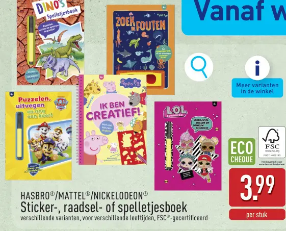 Promotie: Sticker-, raadsel- of spelletjesboek