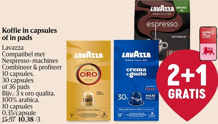 Promotie: Koffie in capsules of in pads
