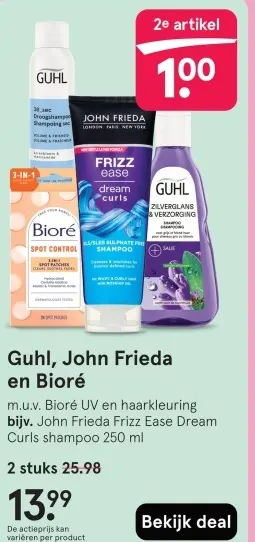 Aanbieding: Guhl, John Frieda en Bioré m.u.v. Bioré UV en