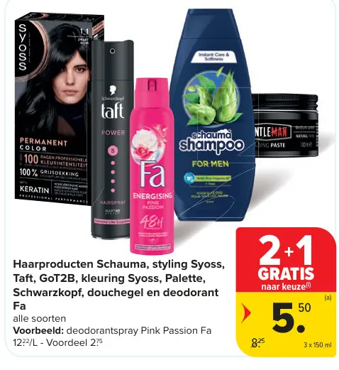 Promotie: Diverse haarproducten, douchegel en deodorant