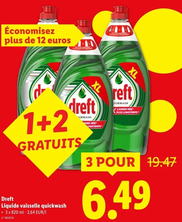 Offre: Liquide vaisselle quickwash