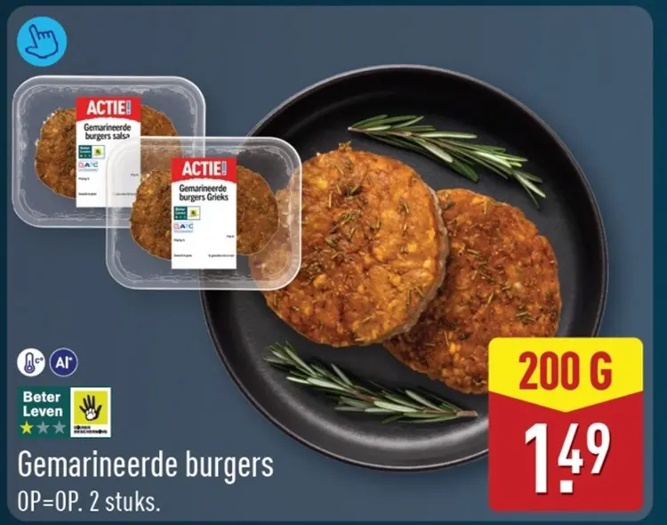 Aanbieding: Gemarineerde burgers