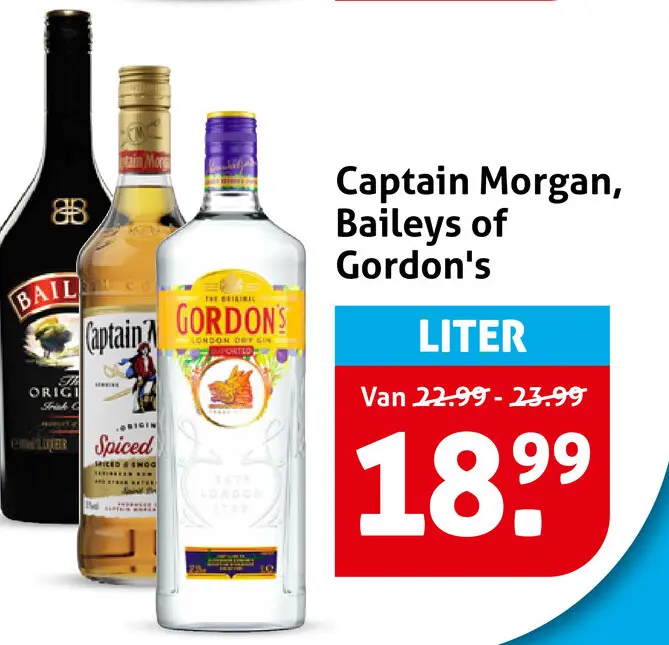 Aanbieding: Captain Morgan, Baileys of Gordon's