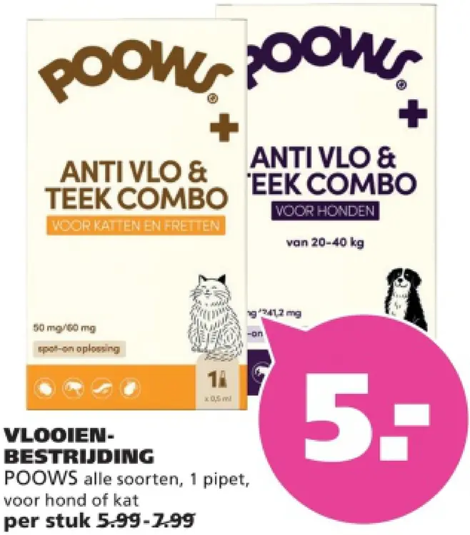 Aanbieding: Poows Anti vlo & teek combo