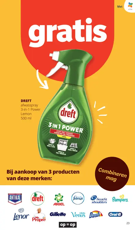 Promotie: Dreft afwasspray 3-in-1 Power Lemon