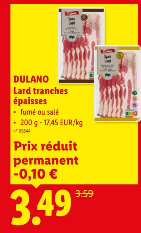 Offre: Lard tranches épaisses