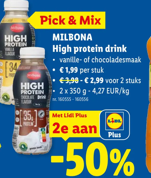 Promotie: High protein drink
