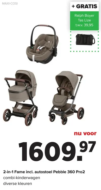 Aanbieding: 2-in-1 Fame incl. autostoel Pebble 360 Pro2