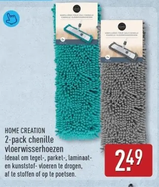 Aanbieding: 2-pack chenille vloerwisserhoezen