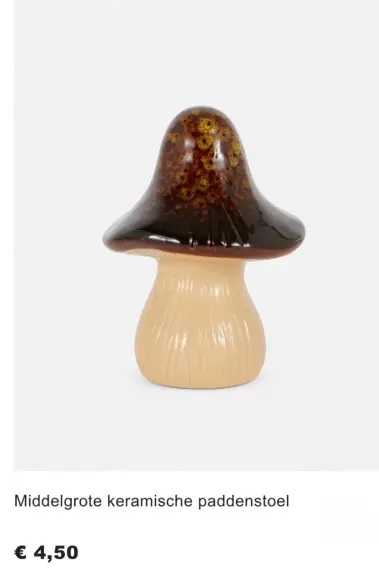 Aanbieding: Middelgrote keramische paddenstoel