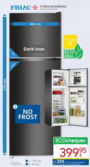 Promotie: 2-deurskoelkast