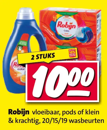 Aanbieding: Robijn vloeibaar, pods of klein & krachtig